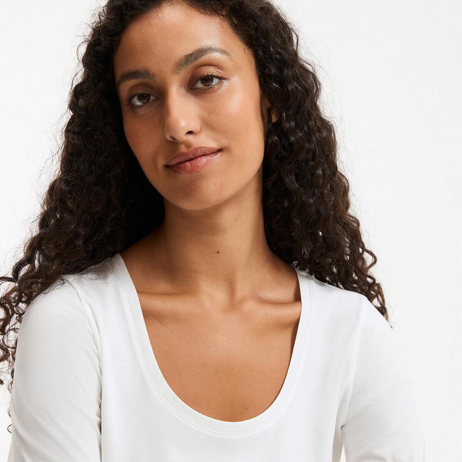 La Redoute Collections Langarm Rundhals T-Shirt  