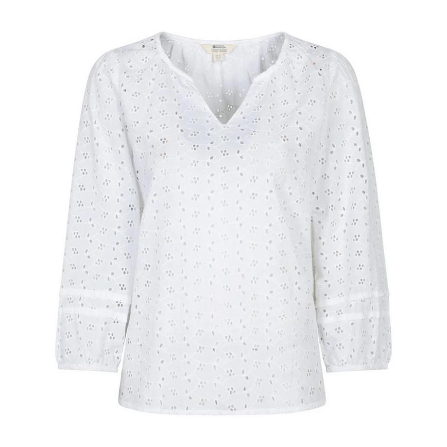 Blouse Décontractée Manches ¾ Motiftyle Broderie