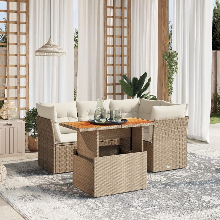 VidaXL set divano da giardino Polirattan  