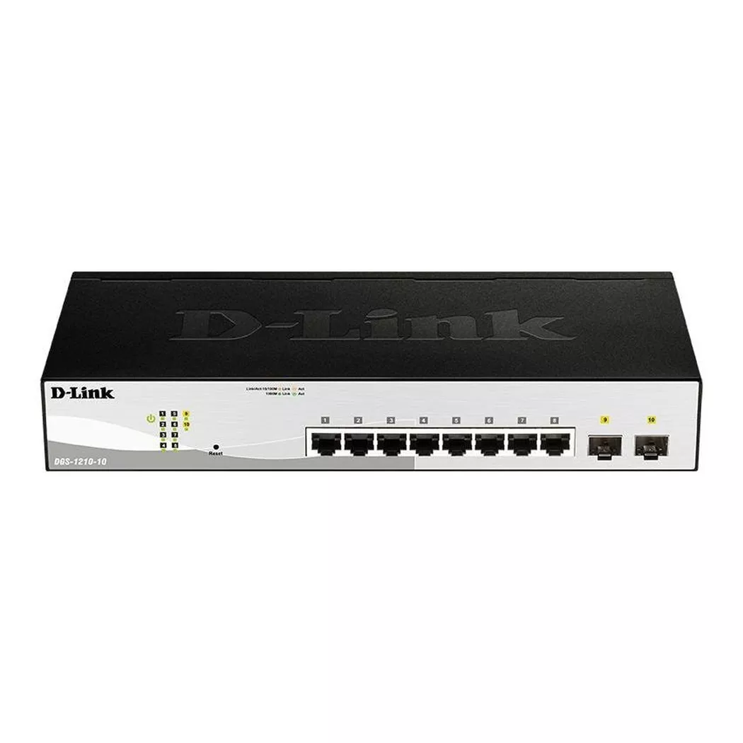 D-Link DGS-1210-10 Managed L2 Gigabit Ethernet (10/100/1000) 1U Black.