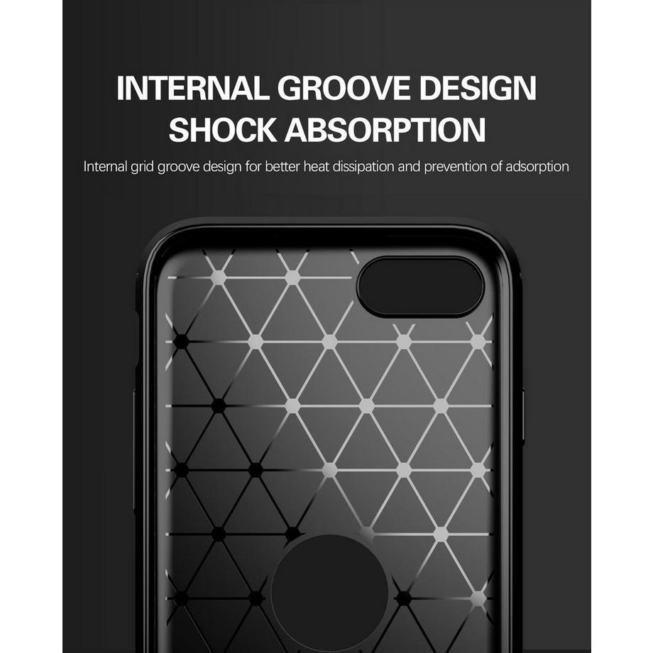 Cadorabo  Hülle für Apple iPhone SE 2020 TPU Silikon Edelstahl-Karbonfaser Optik 