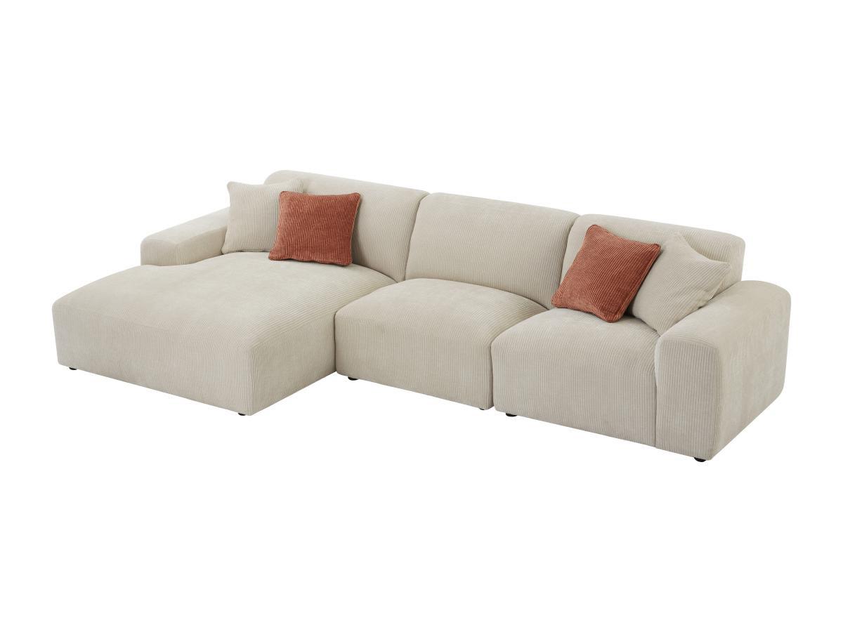 Maison Céphy Großer Ecksofa - Ecke links - Cord - Beige - TIRONO von Maison Céphy  