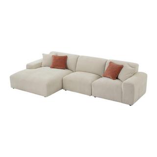 Maison Céphy Großer Ecksofa - Ecke links - Cord - Beige - TIRONO von Maison Céphy  