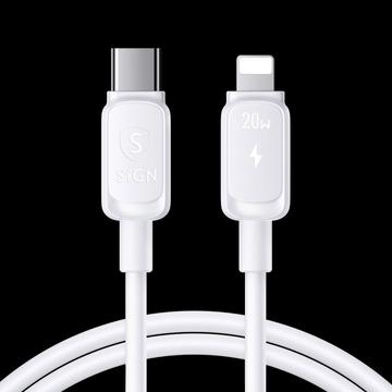 Câble USB-C vers Lightning 20 W, 0,25 m - Blanc