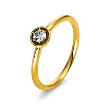 Solitär-Ring 750/18K Gelbgold Diamant 0.15ct.
