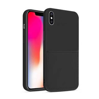 mobileup  Silikon Case mit Kartenfach iPhone XS Max - Black 