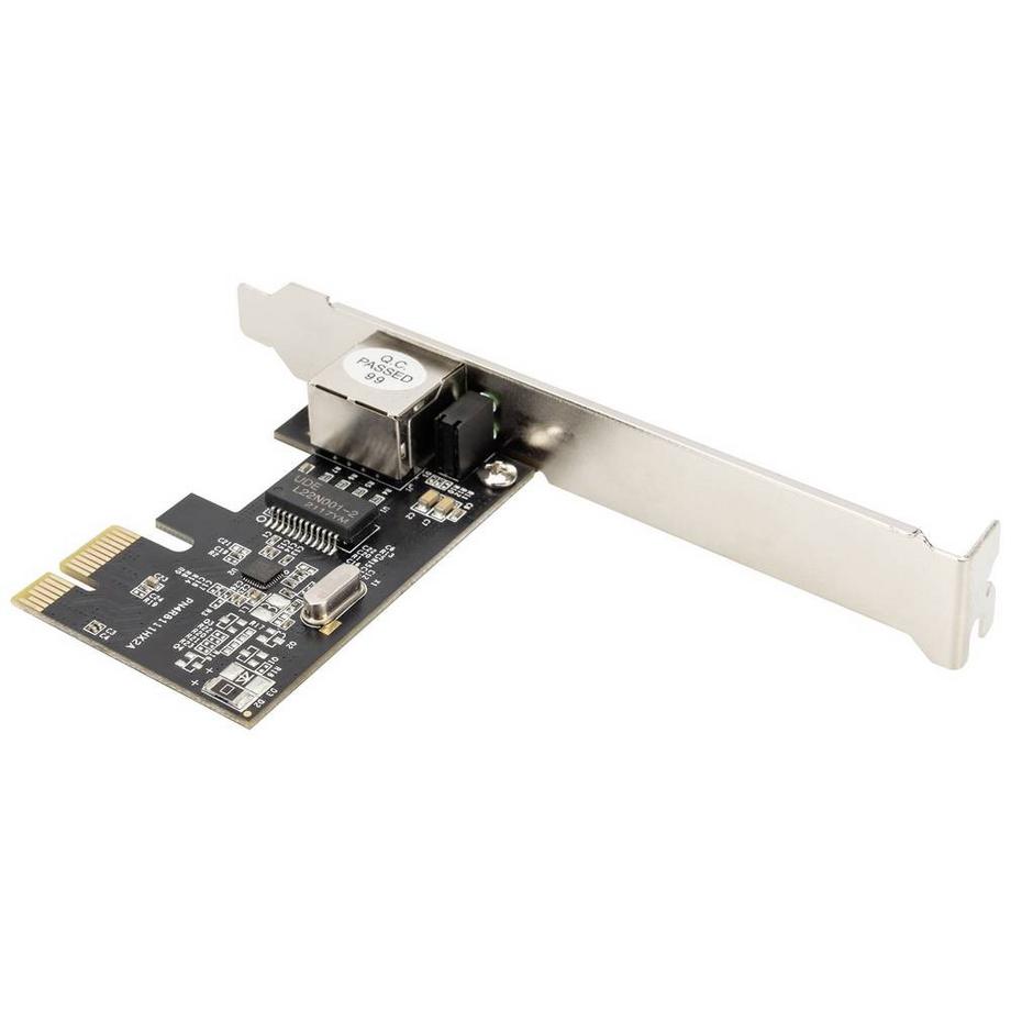 Digitus  Gigabit Ethernet PCI Express Karte, 32-Bit, Low-Profile-Halterung, Chipsatz: Realtek RTL8111H 