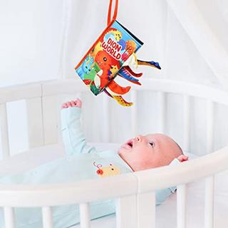Activity-board  Jouet sensoriel pour bébé, livre en tissu pour bébé, livre d'images en 3D livre en tissu livre tactile pour bébé avec papier bruissant 