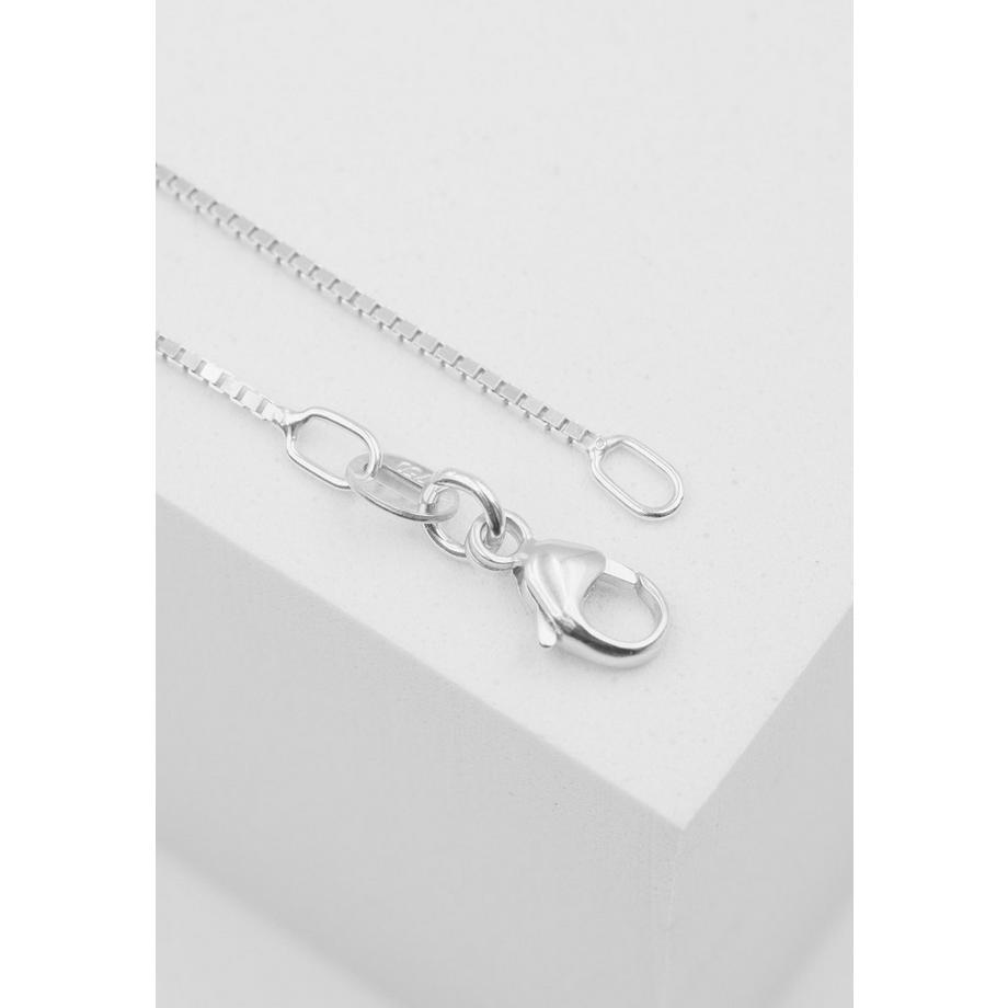 MUAU Schmuck  Collier en or blanc chaine vénitienne 375, 0,9mm, 40cm 