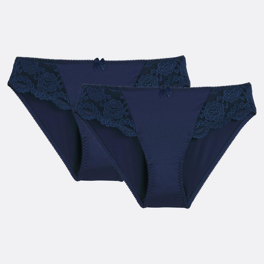 La Redoute Collections  Lot de 2 slips en dentelle et microfibre Anthea 