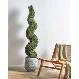 Beliani Kunstpflanze aus Kunststoff Klassisch BUXUS SPIRAL TREE  