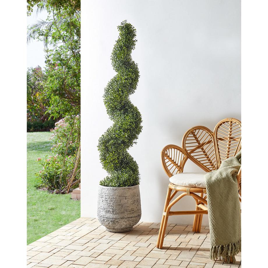 Beliani Pianta artificiale en Materiale sintetico BUXUS SPIRAL TREE  