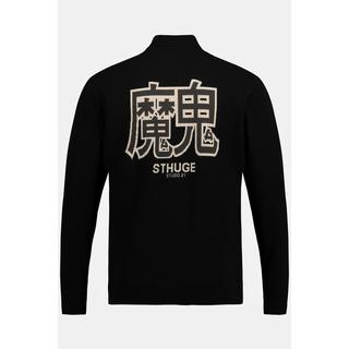 Sthuge  Cardigan STHUGE avec technologie FLEXLASTIC®, col montant et motif dans le dos noir 