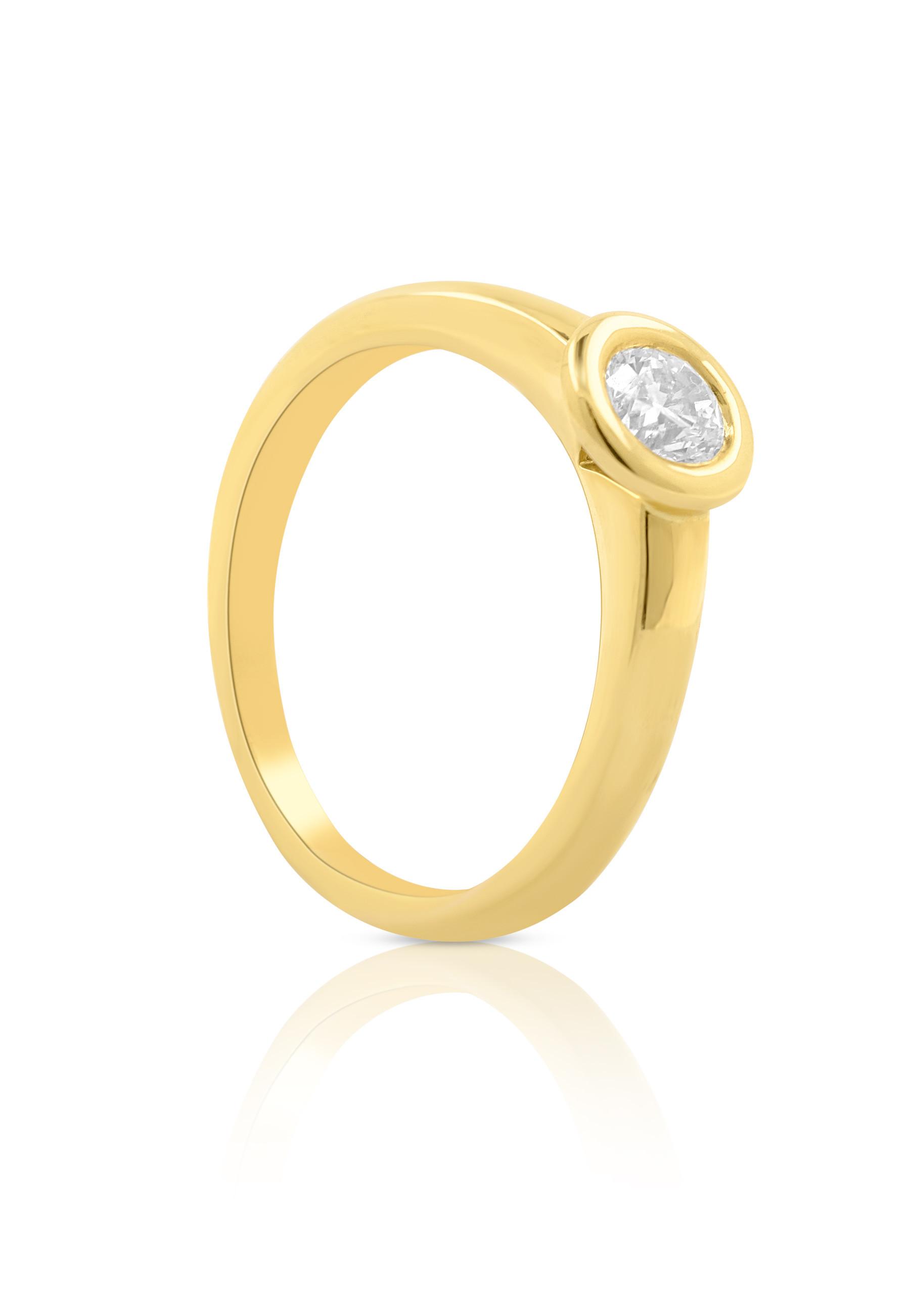 MUAU Schmuck  Bague Solitaire Diamant 0.40ct. or jaune 750 