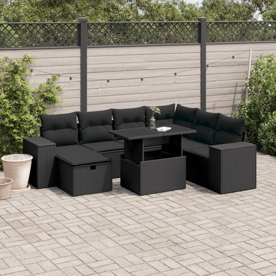 VidaXL Ensemble de canapés de jardin rotin synthétique  