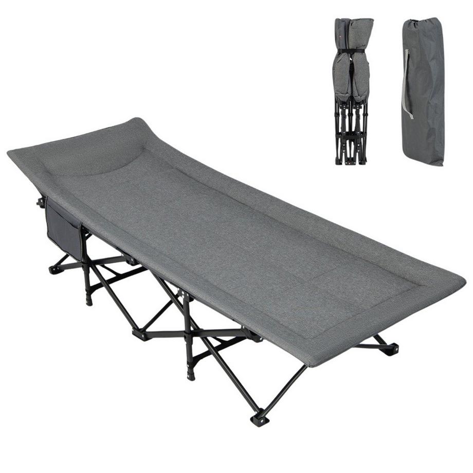 Northix Klappbare Campingliege mit Seitentasche Feldbett bis 200 kg Belastbar Gästebett  