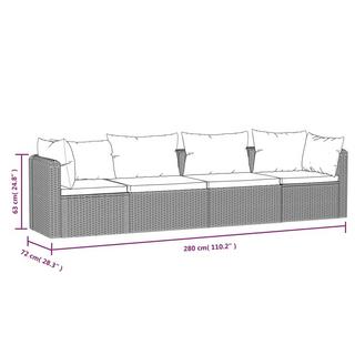 VidaXL Canapé de jardin rotin synthétique  