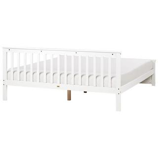 Beliani Lit avec sommier en Bois de pin Scandinave OLENDON  