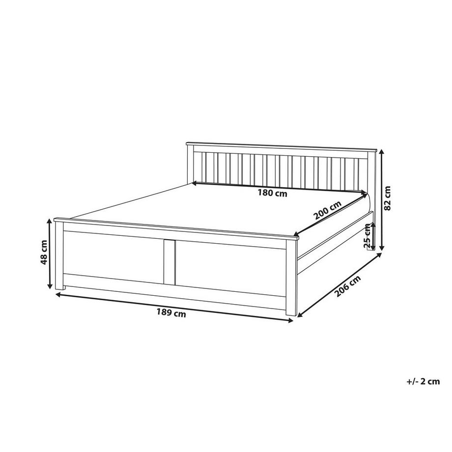 Beliani Letto en Legno di pino Scandinavo OLENDON  