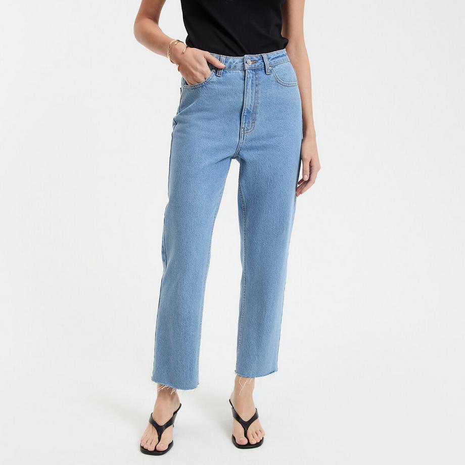 Gerade High-Waist-Jeans in 7/8-Länge