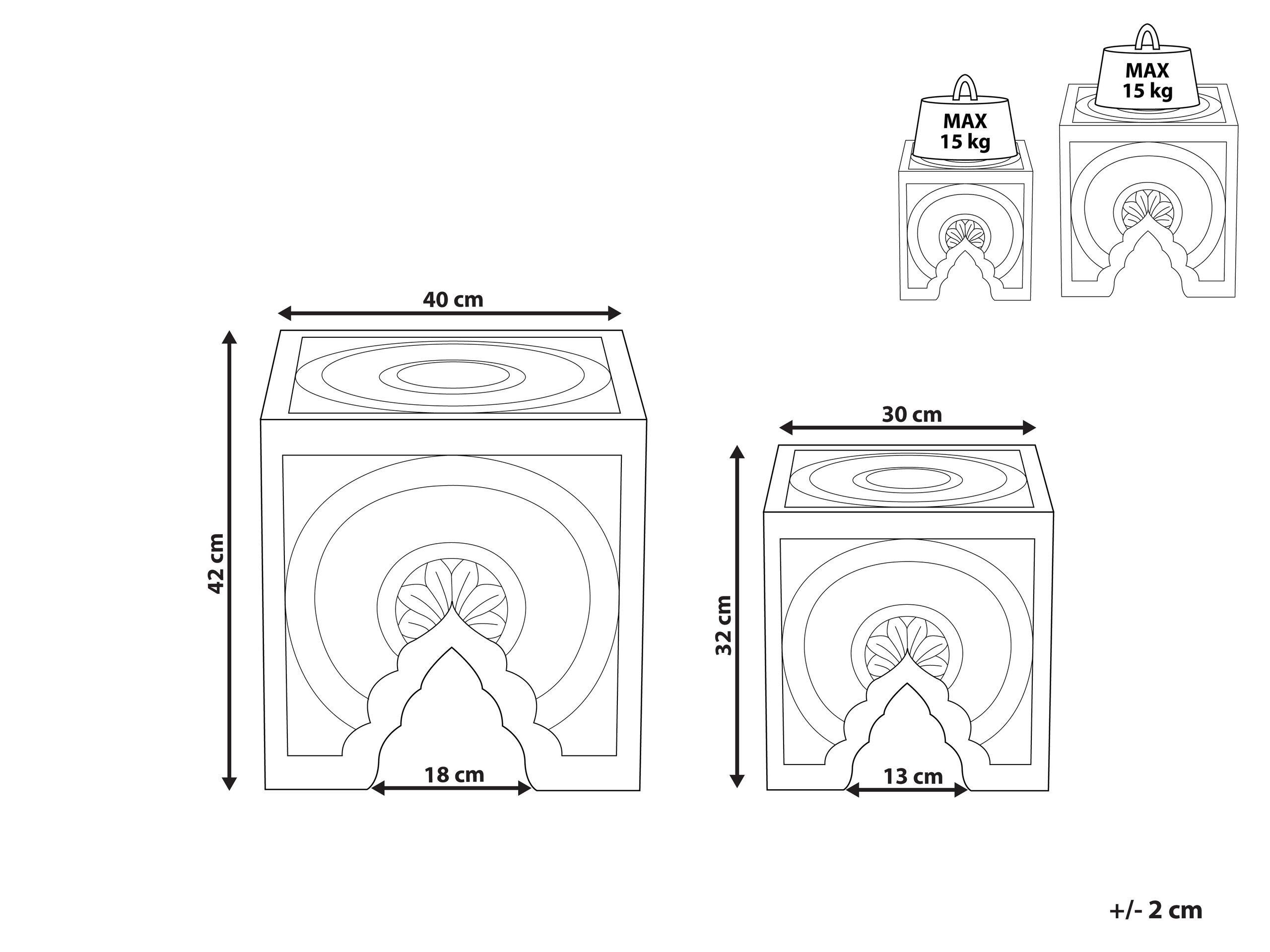 Beliani Set di 2 tavolini en Fibra a media densità (MDF) Classico SHUKUR  