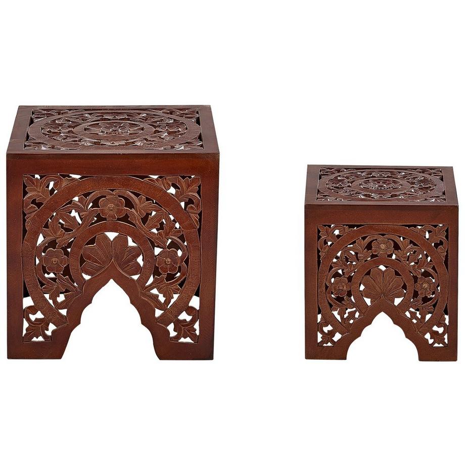 Beliani Lot de 2 tables d'appoint en MDF Traditionnel SHUKUR  