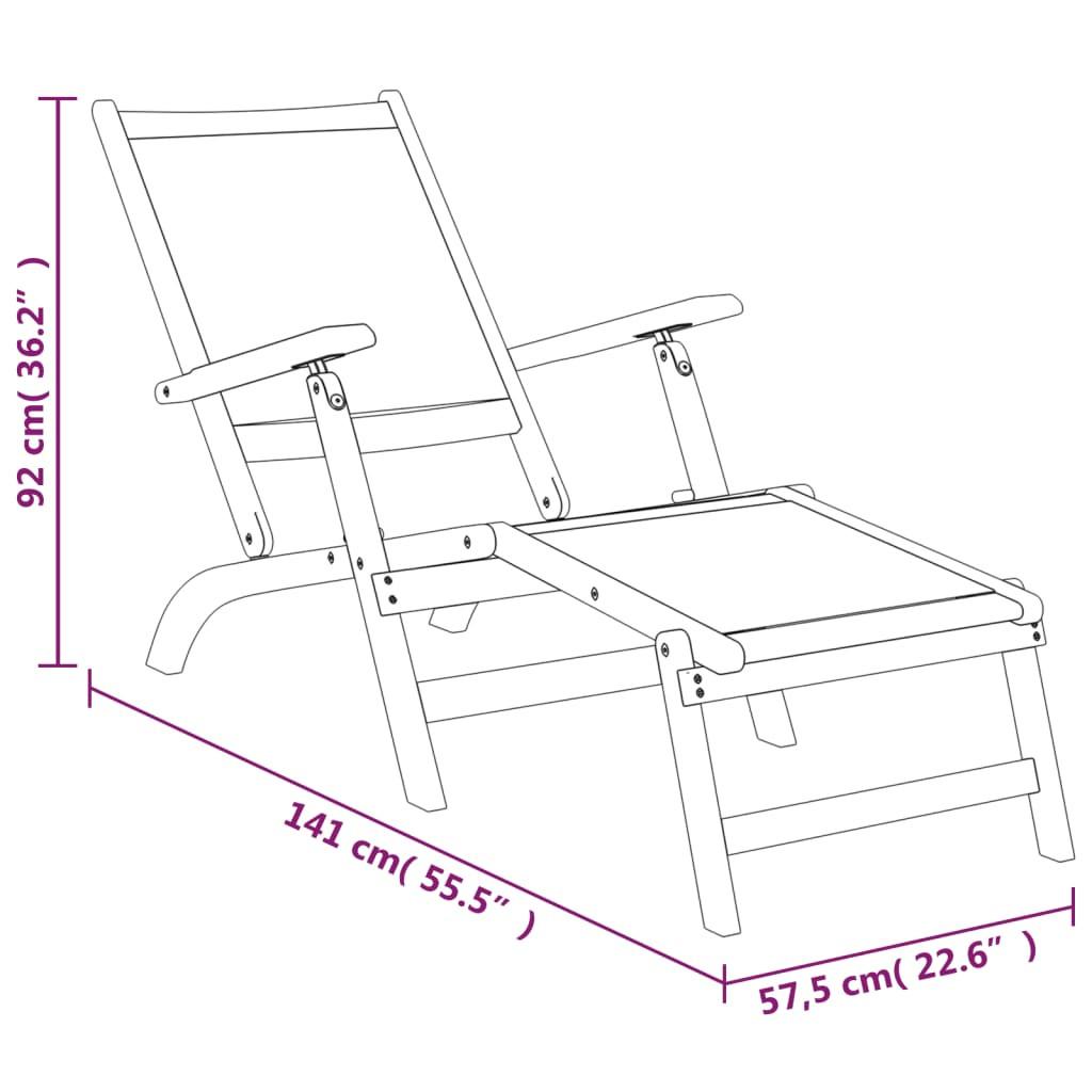 VidaXL Chaise longue bois d'acacia  