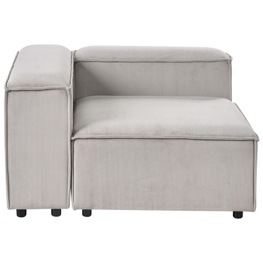 Beliani Module d'angle à droite en Velours côtelé Moderne ARDAL  