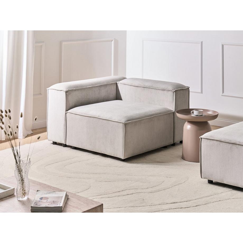 Beliani Module d'angle à droite en Velours côtelé Moderne ARDAL  