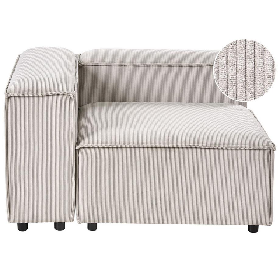 Beliani Module d'angle à droite en Velours côtelé Moderne ARDAL  