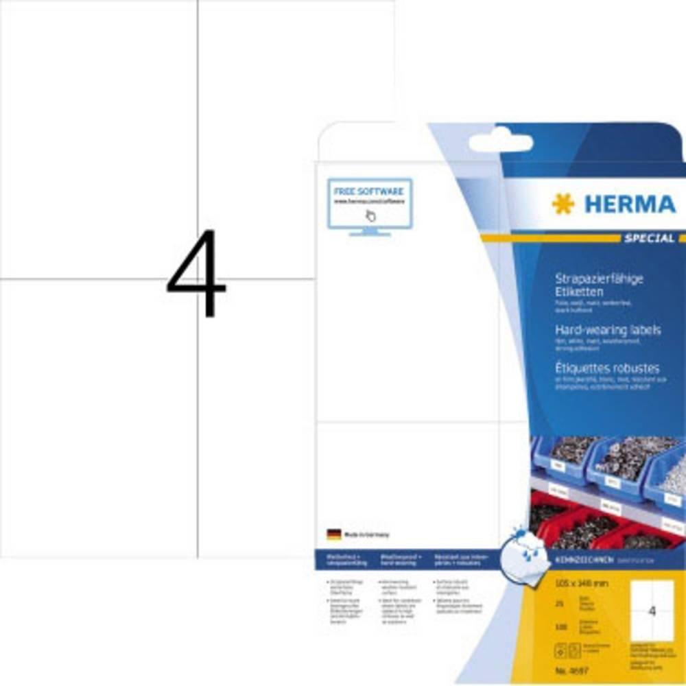 HERMA ETIQUETTES en film A4 résistantes aux intempéries, 105 x 148 mm, extrêmement adhérentes  