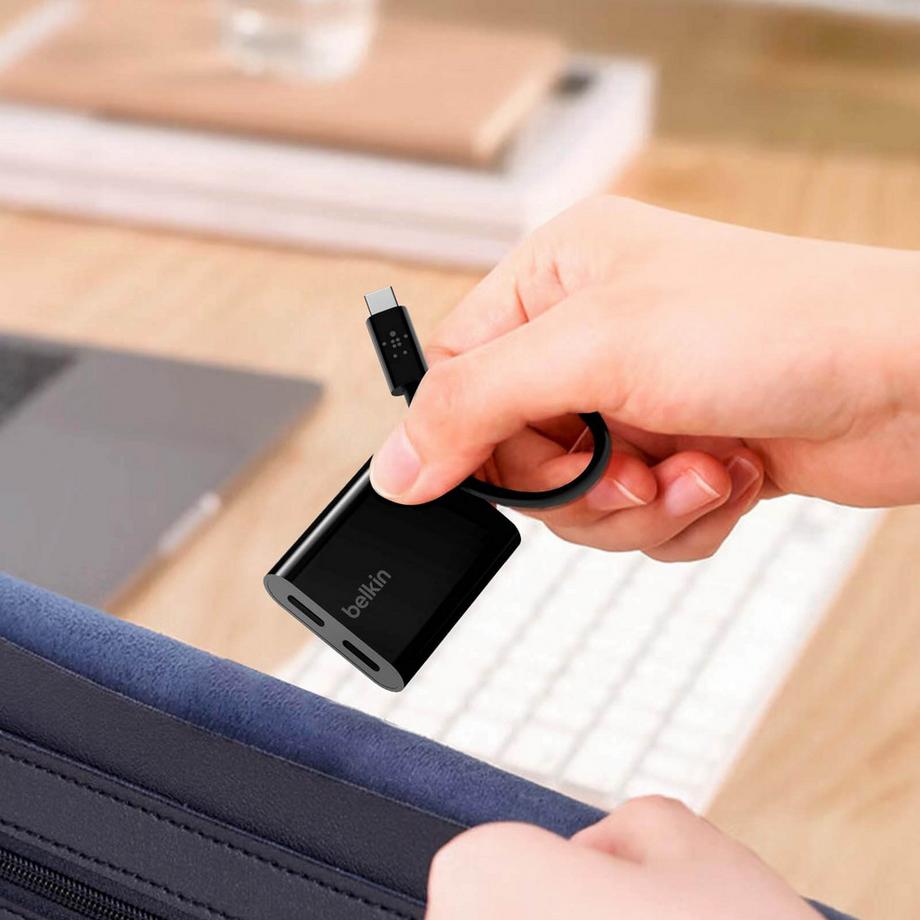 belkin  Belkin 2-in-1 USB-C Audio- / Ladeadapter 