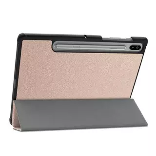 Cover-Discount  Galaxy Tab S6 - Étui en cuir intelligent tri-fold Doré