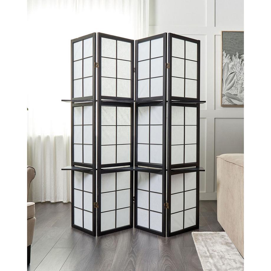 Beliani Divisorio per ambienti a 4 pannelli en Legno di pino Retrò GOMAGOI  