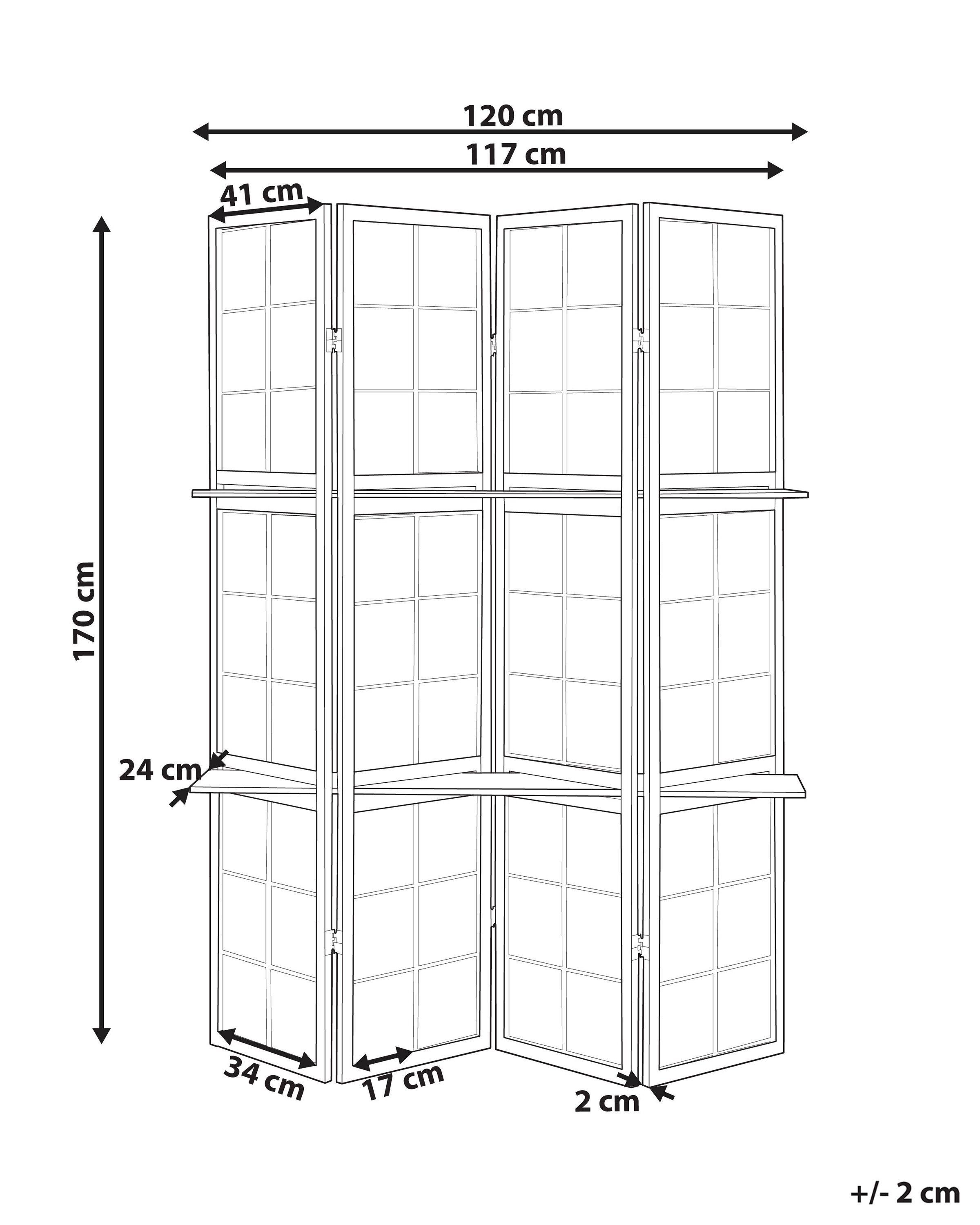 Beliani Séparateur de pièce à 4 panneaux en Bois de pin Rétro GOMAGOI  