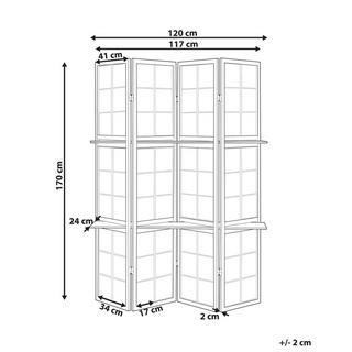 Beliani Séparateur de pièce à 4 panneaux en Bois de pin Rétro GOMAGOI  