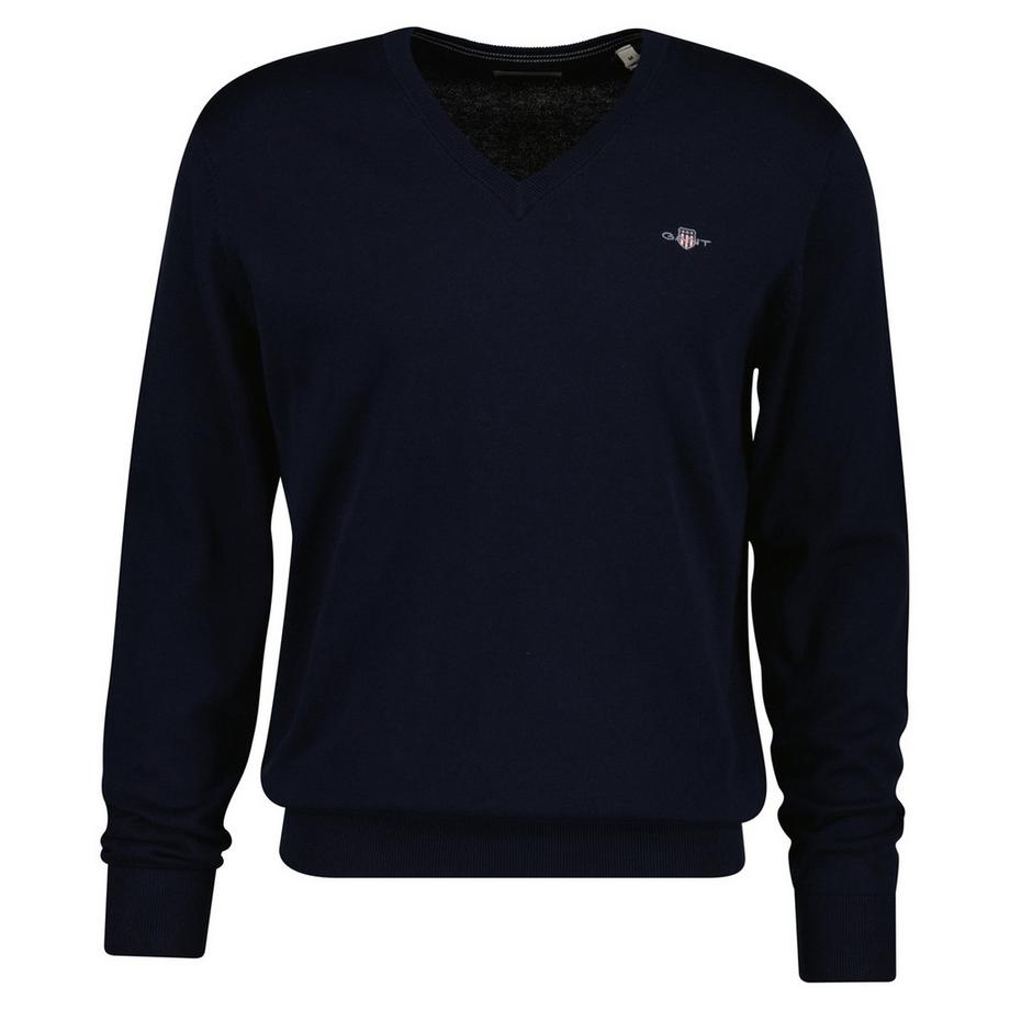 Pull en tricot  Confortable à porter-CLASSIC COTTON V-NECK