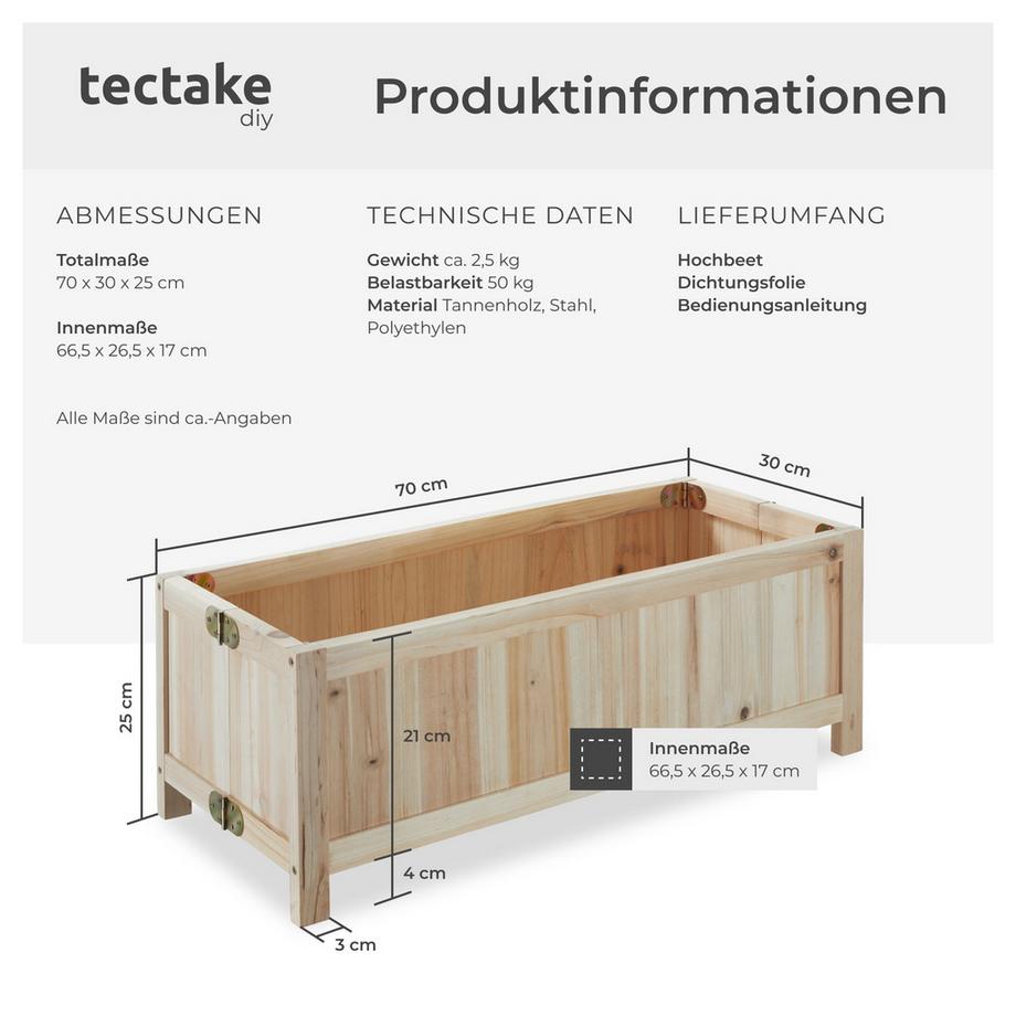 Tectake Carré potager BLOMSTER pliable  