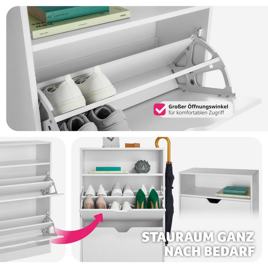 Tectake Armoire à chaussures CALEA pour 12 paires de chaussures  