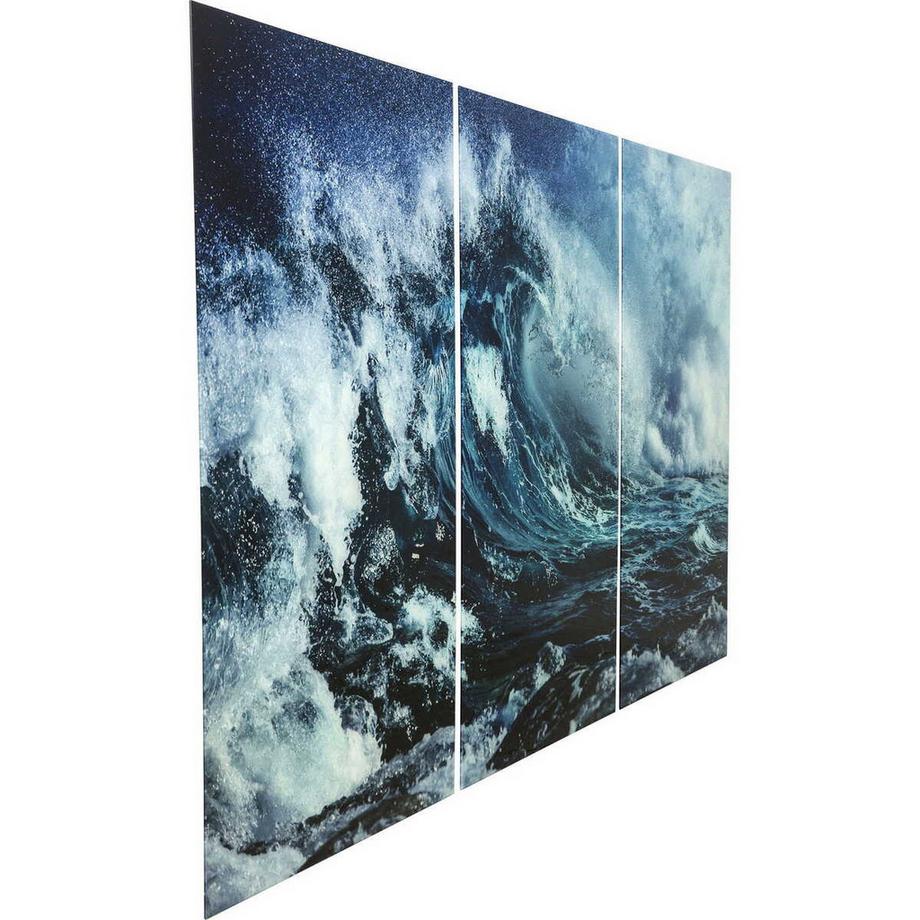 KARE Design Bild Glas Triptychon Wave 160x240cm (3/Set)  