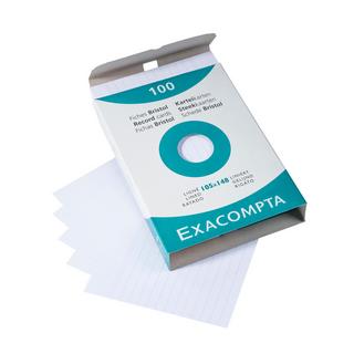 Exacompta Confezione 100 cartoncini bristol bianco a righe non perforati 105x148mm - x 10  