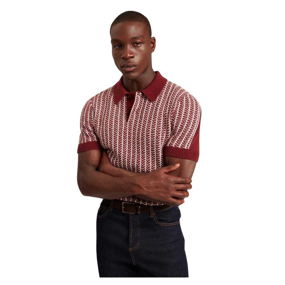 TED BAKER Polo Manches Courtes Motif Chevron  