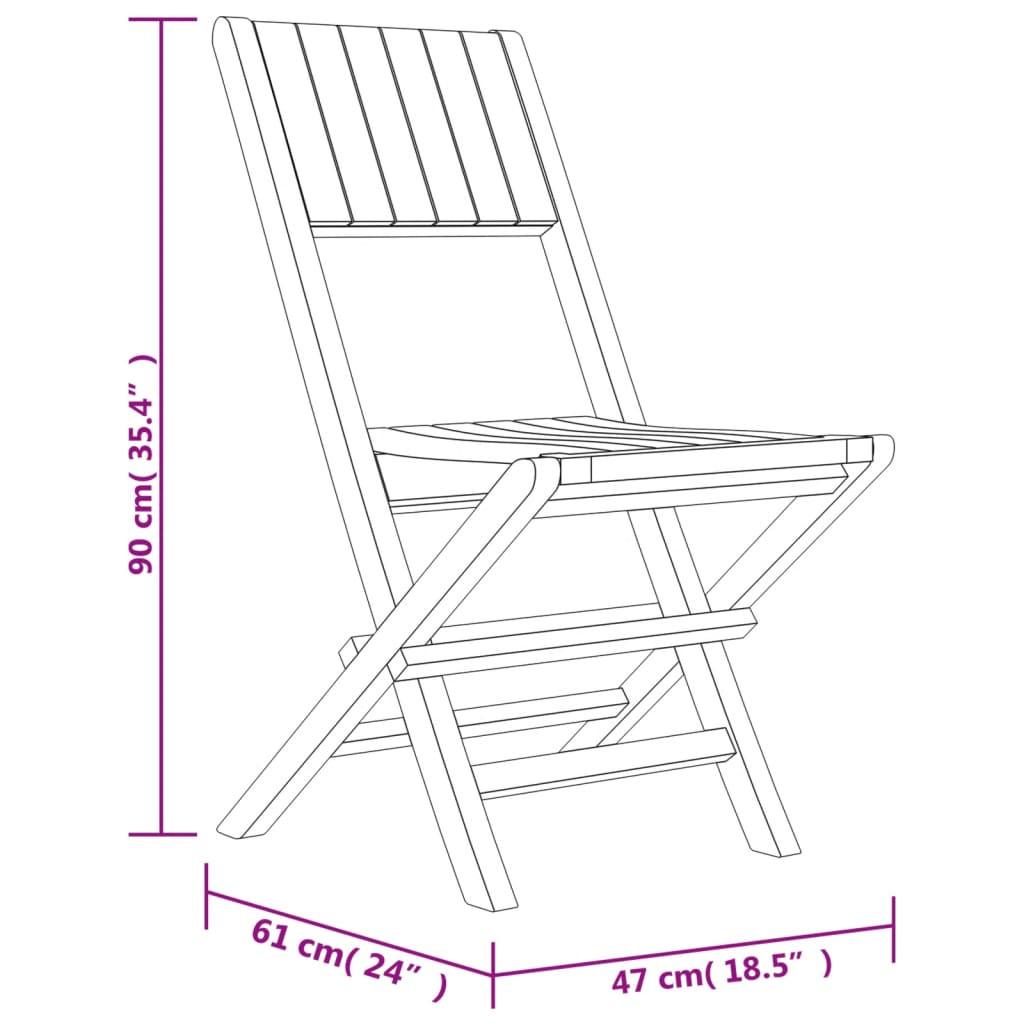 VidaXL Chaise de jardin pliante bois  