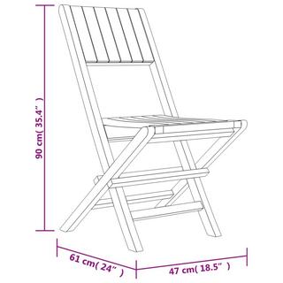 VidaXL sedia da giardino pieghevole Legno  