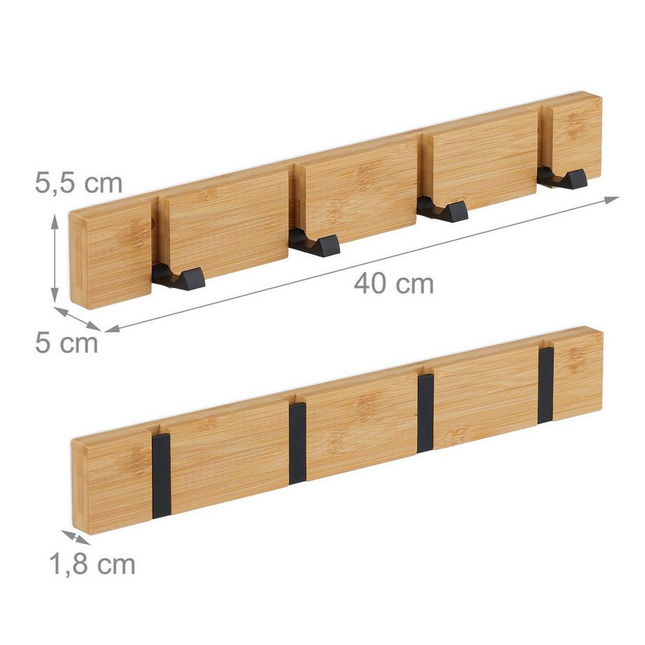 Northix Wandgarderobe mit Klapphaken  