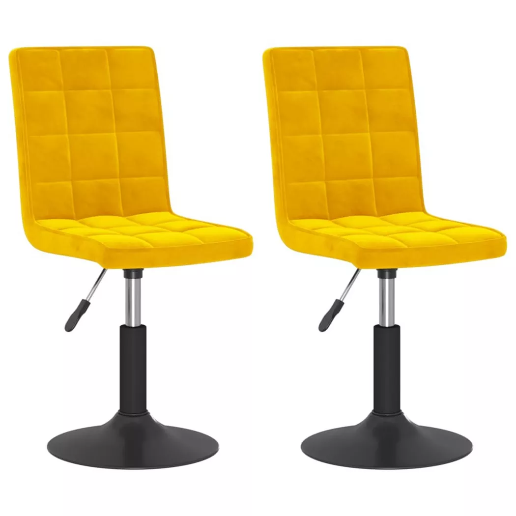 Vidaxl - Chaises pivotantes à manger lot de 2 jaune moutarde velours