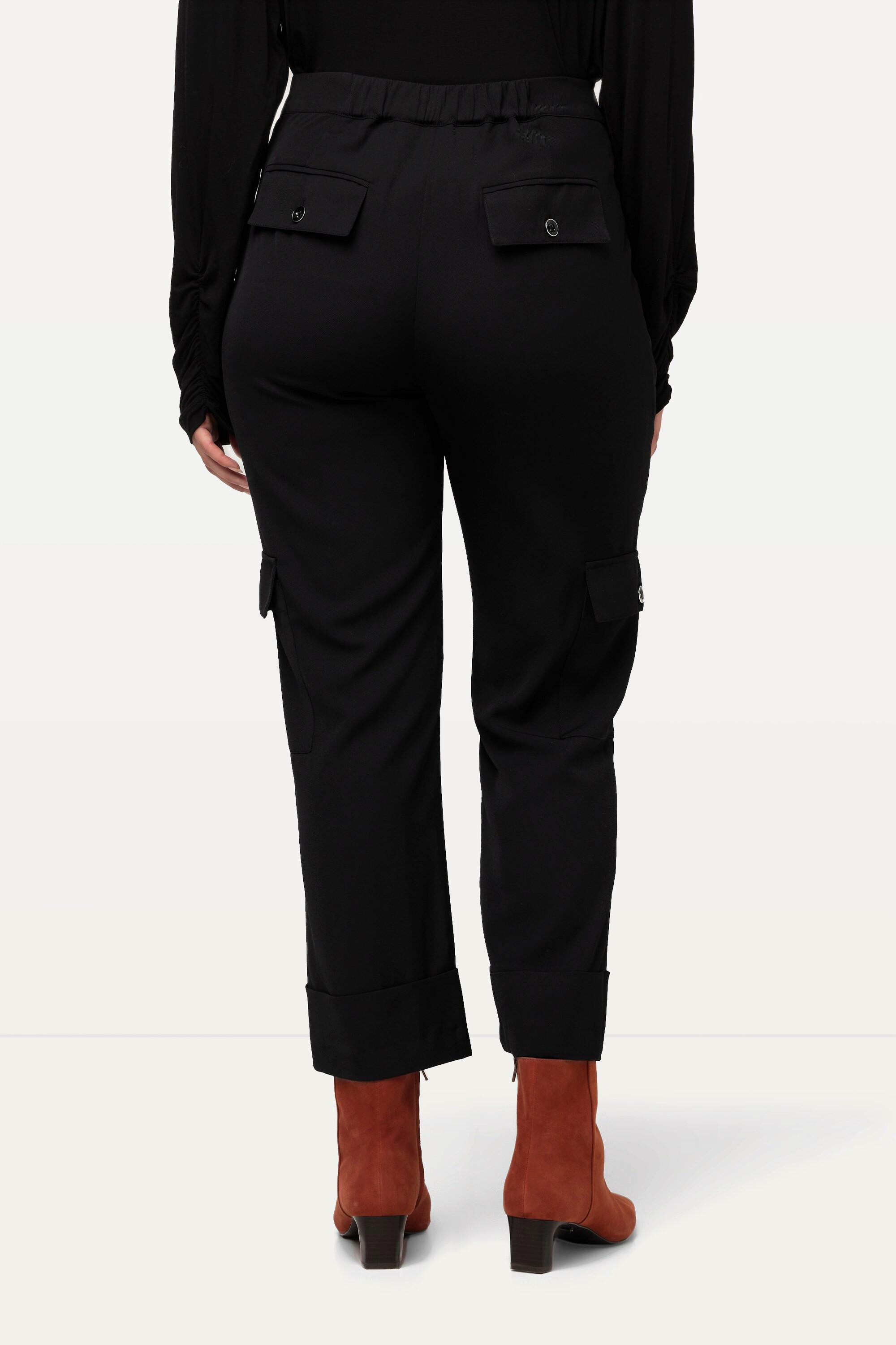 Ulla Popken  Pantalon cargo Mandy, jambes larges et taille confortable 