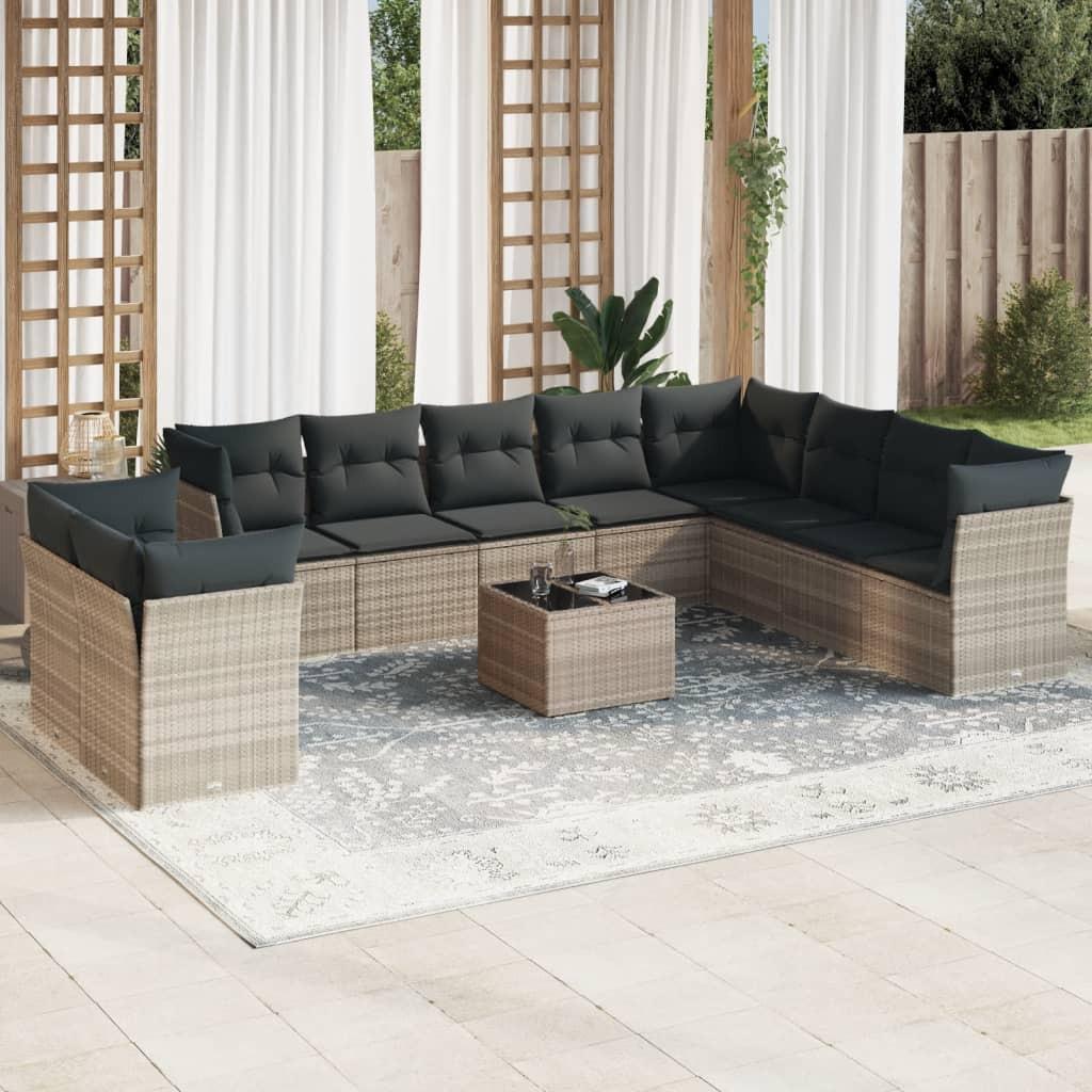 VidaXL set divano da giardino Polirattan  