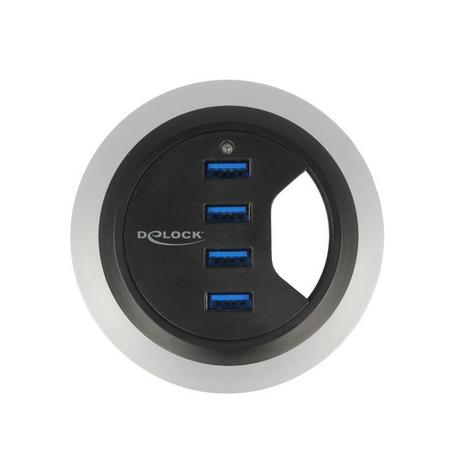 DeLock  62868 Schnittstellen-Hub USB 3.2 Gen 1 (3.1 Gen 1) Type-A 5000 Mbit/s Schwarz 