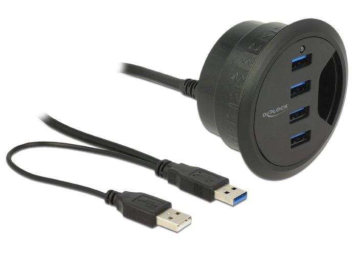 DeLock  4 Port USB 3.2 Gen 1-Hub (USB 3.0) Schwarz 